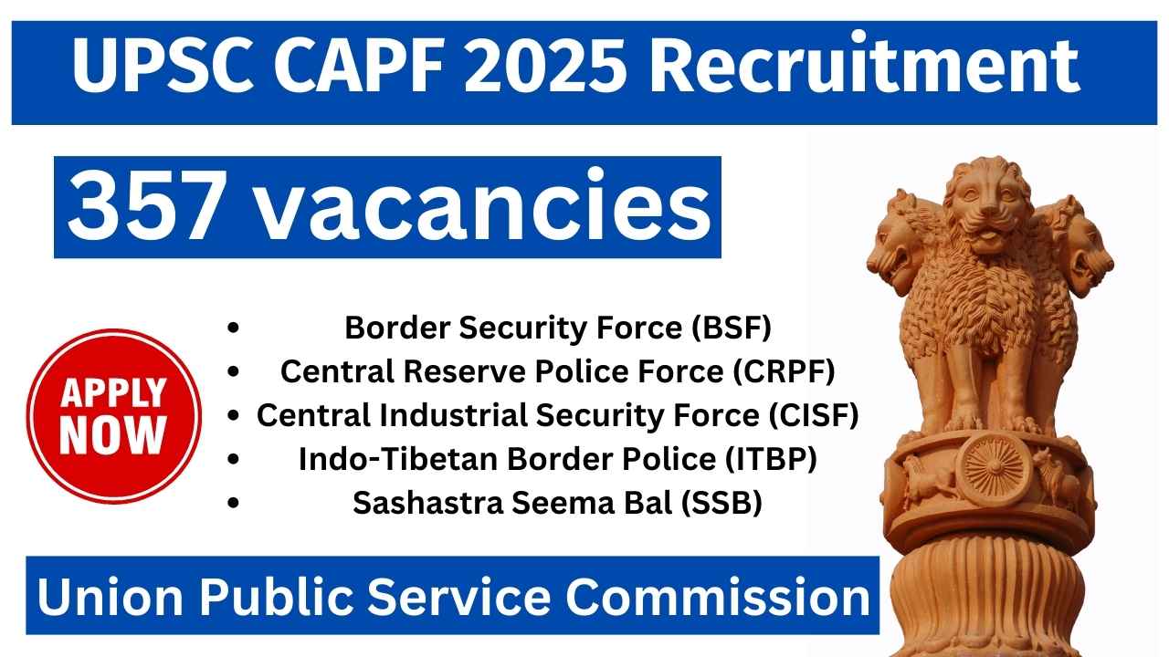 UPSC CAPF 2025 Recruitment